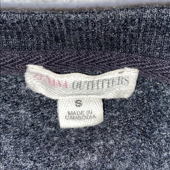 Dark Gray Sweater with Zipper Detail - Picture 3 of 3